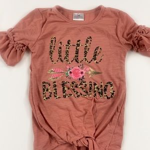 Girls 4/5 little blessings knotted top
